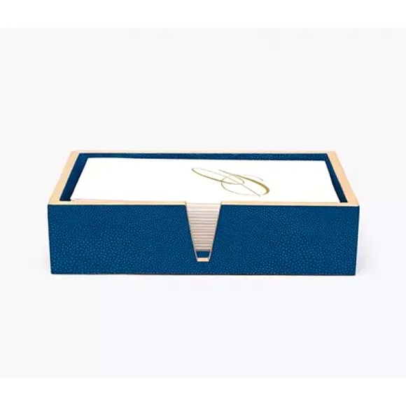 Pigeon and Poodle Other - Pigeon & Poodle NEW Manchester Navy Hand Towel Tray 9"L X 5.5"W X 2"H, Pack of 2